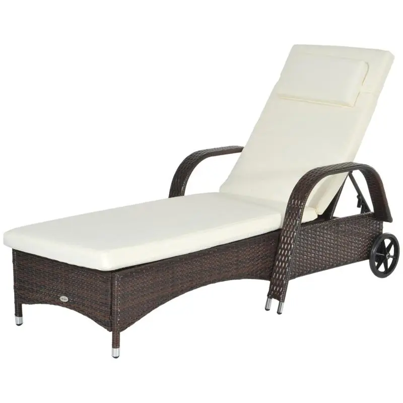 Garden Lounger with Cushion, 200 x 73 cm