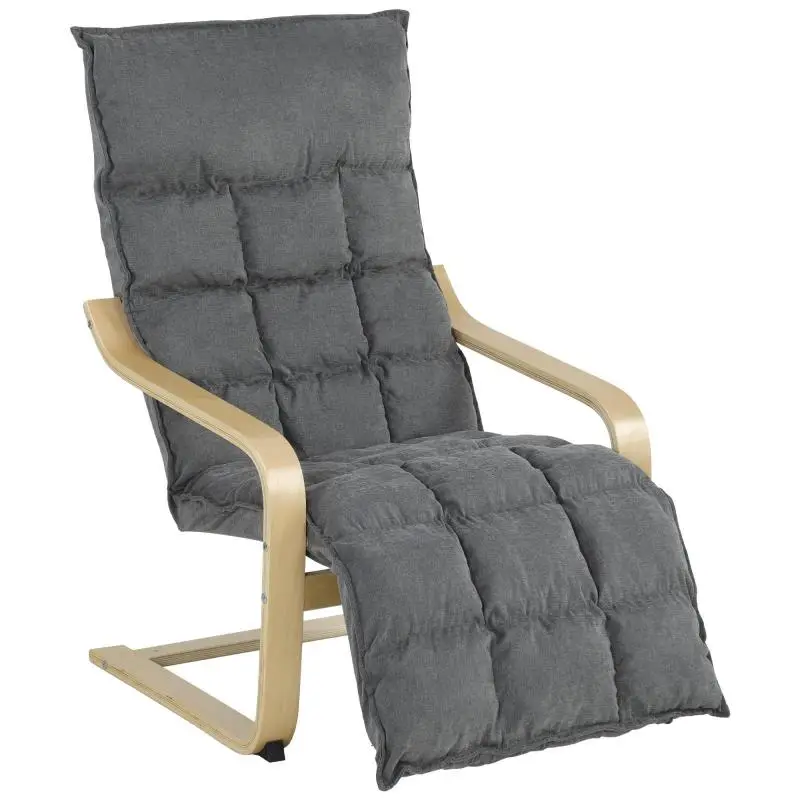 Rocking Armchair with Ottoman, Grey