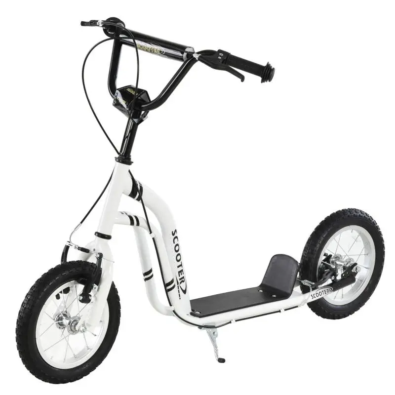 Children's Scooter with Inflatable Wheels, White