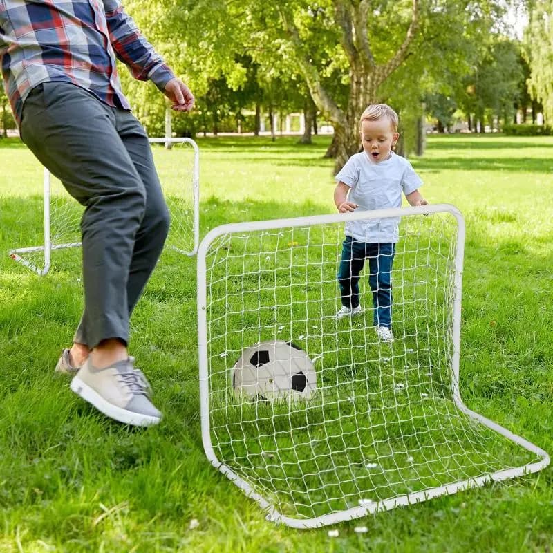 Set of 2 Mini Soccer Goals with Ball and Pump