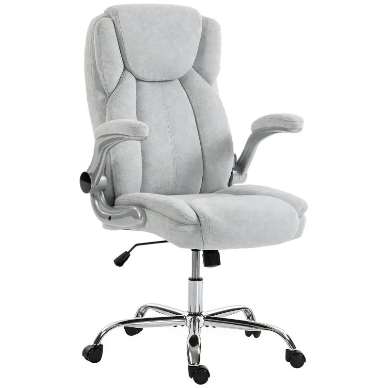Ergonomic High-Back Desk Chair with Flip-Up Armrests, Black