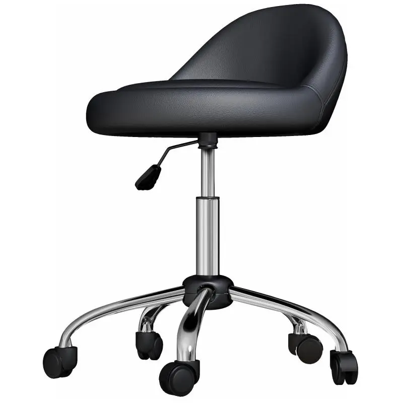 Height-Adjustable Swivel Work Stool, Black