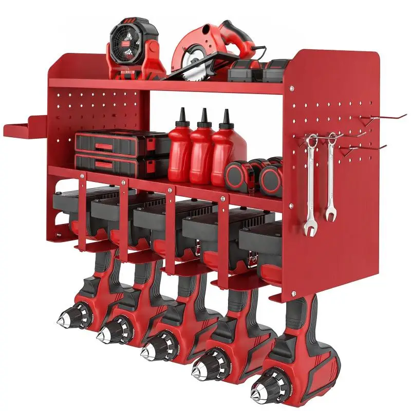 Wall-Mounted Garden Tool Organiser with 2 Tiers