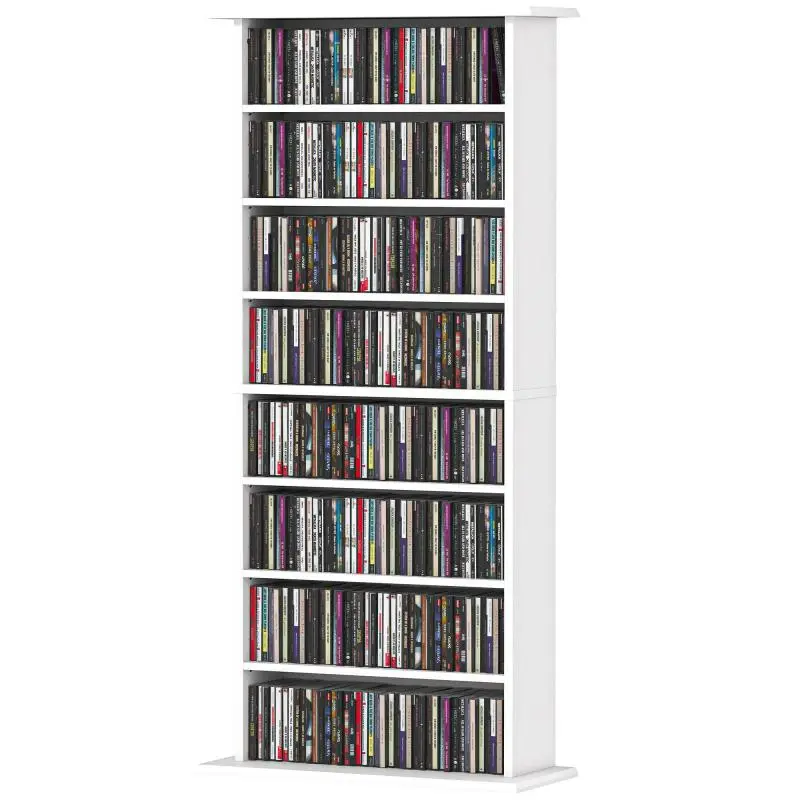 CD Storage Rack with 6 Adjustable Shelves