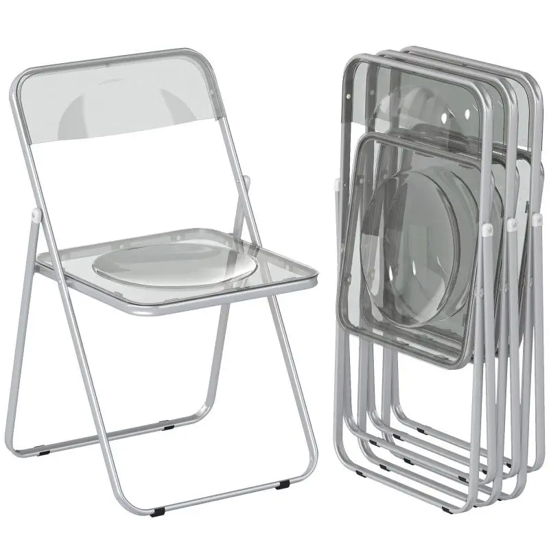 Transparent Acrylic Folding Chairs, Set of 4