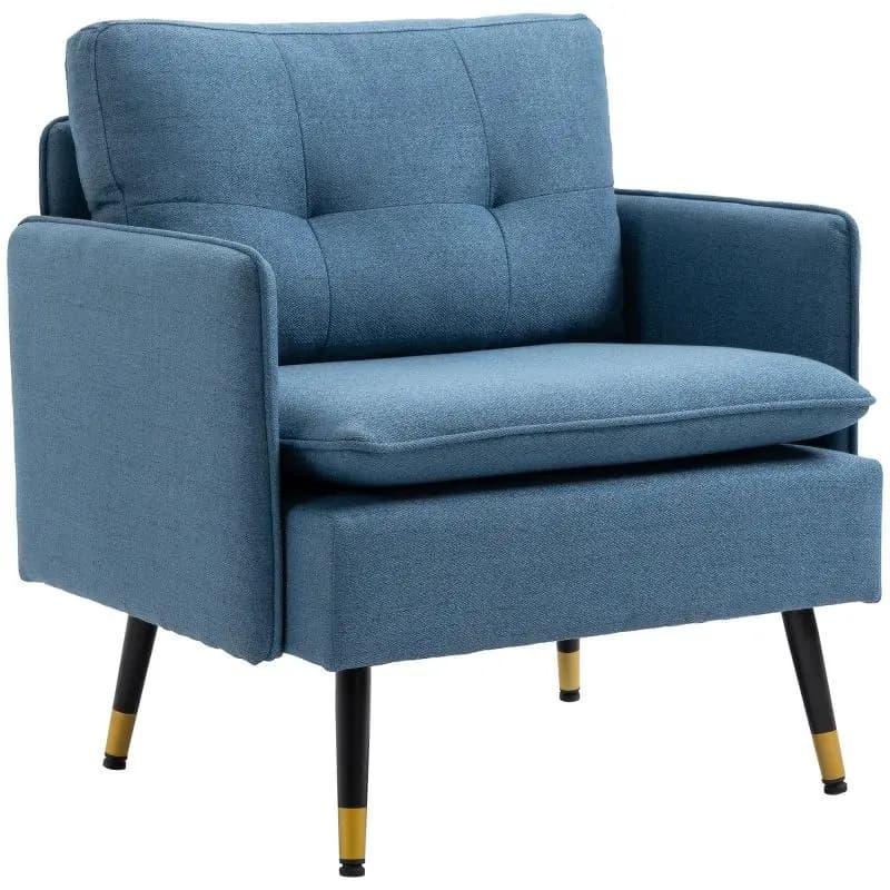 Armchair with Padded Seat, 72 × 68 × 80 cm, Blue