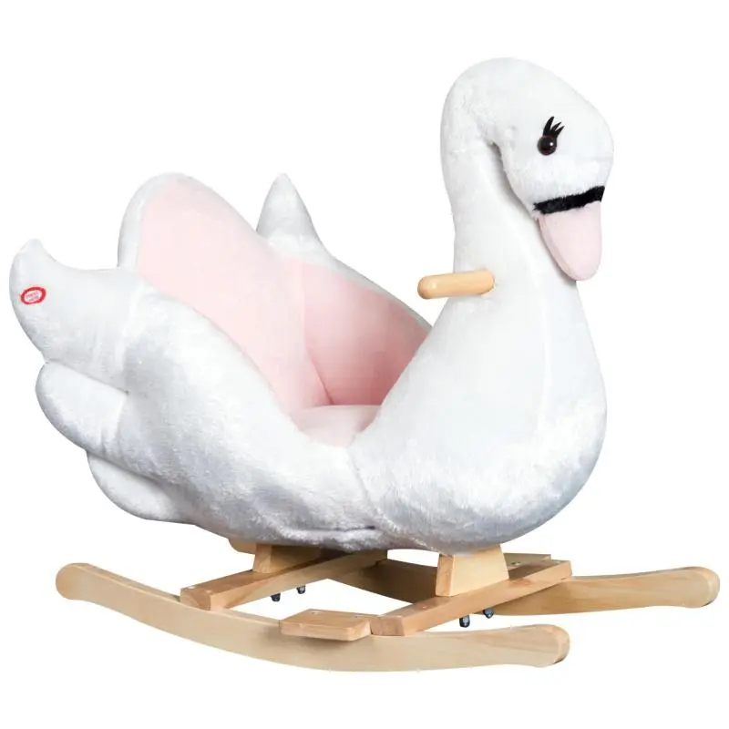 Swan Rocking Horse with Music, 60 × 40 × 57 cm, White