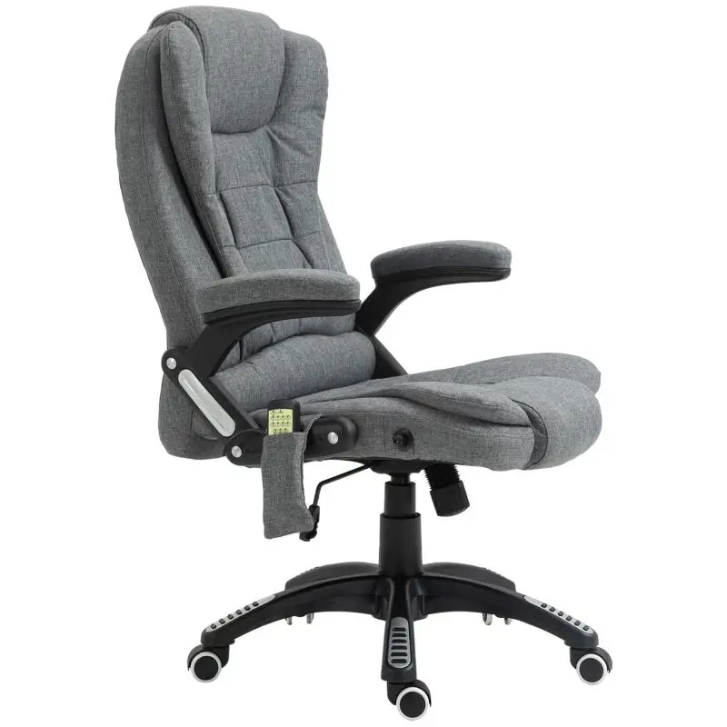 Massage Office Chair with Rocking Function, Grey