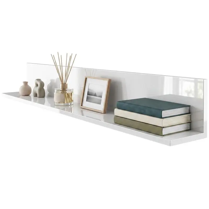 Wall Shelf, Gloss White, 127 cm