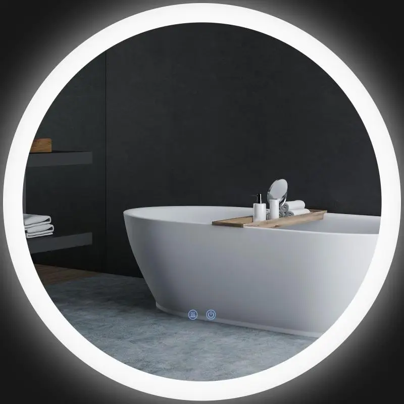 Round LED Bathroom Mirror, 70 cm