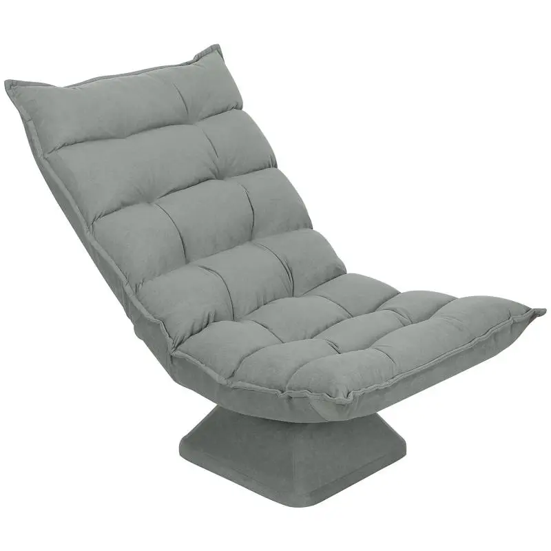 360° Swivel Recliner Chair with Adjustable Backrest, Light Grey