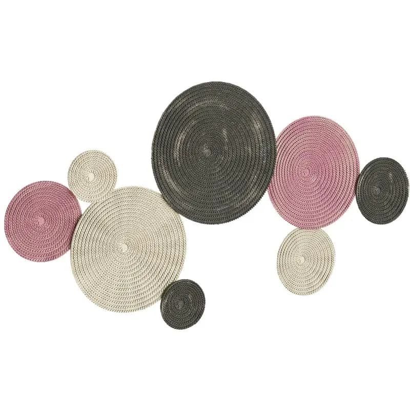 Metal Wall Art with 8 Discs, 110 × 7 × 58 cm