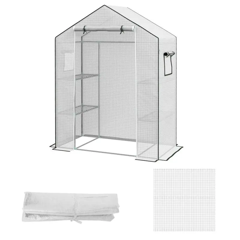 PE Garden Greenhouse Cover with Zippered Door and Windows