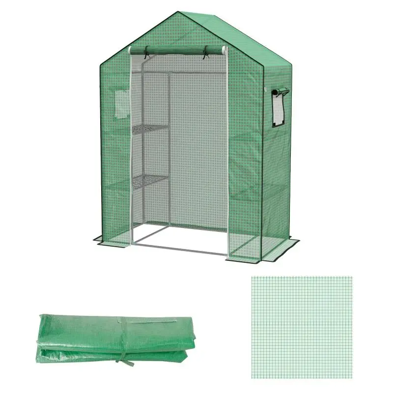 PE Greenhouse Cover with Zippered Door and Windows