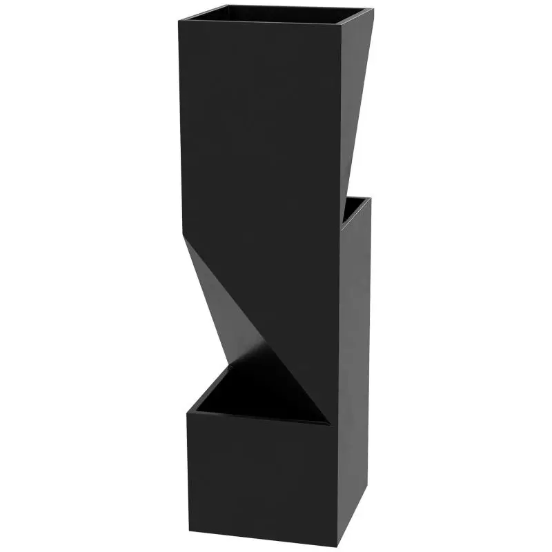 Outdoor Planter with 3 Growing Areas, Black