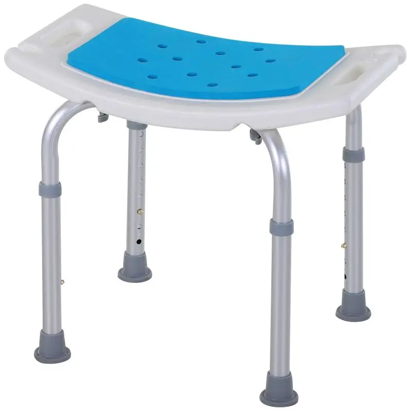Adjustable Shower Stool, 39–52 cm, Blue
