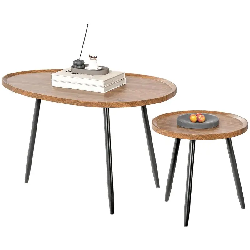 Set of 2 Nesting Coffee Tables in Walnut Finish