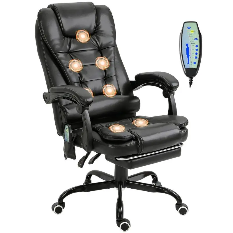 Office Chair with Massage, Footrest and Recline