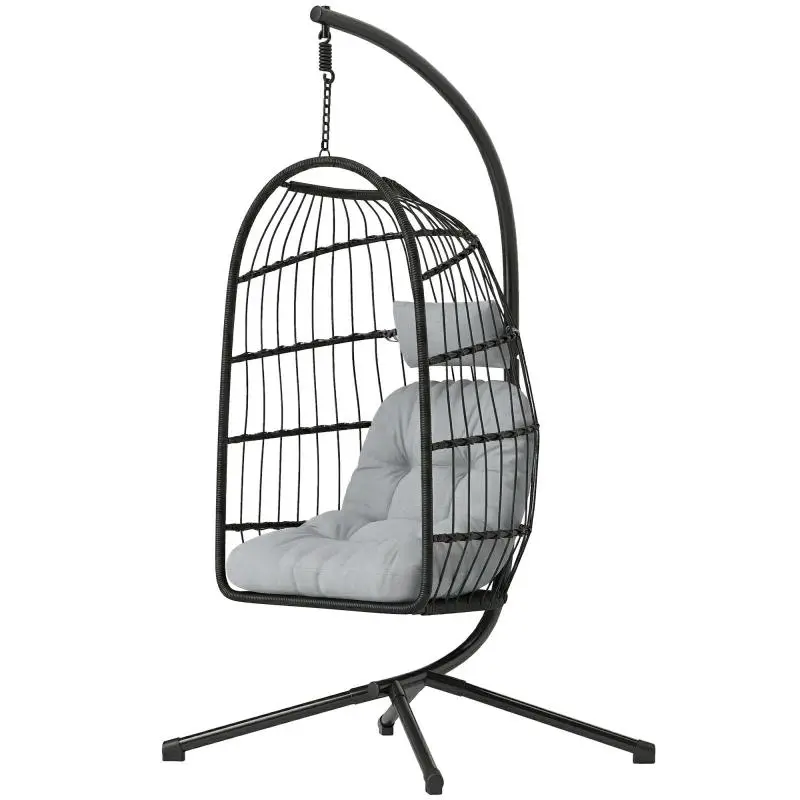 Hanging Egg Chair with Stand, 105 x 101 x 196 cm