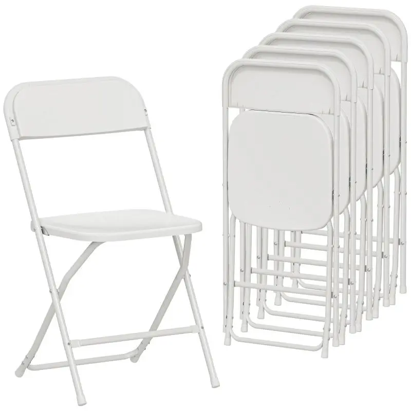 Set of 6 Folding Chairs, White