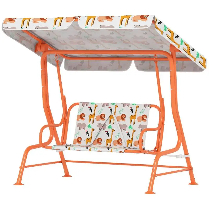 2-Seater Garden Swing for Kids, Orange