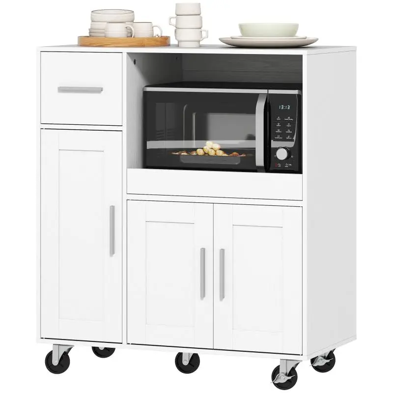 Microwave Cabinet with Drawer and Adjustable Shelf