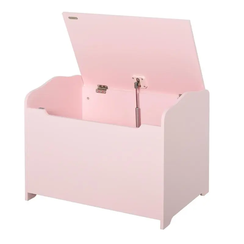 Wooden Toy Chest with Pneumatic Lid Support, Grey