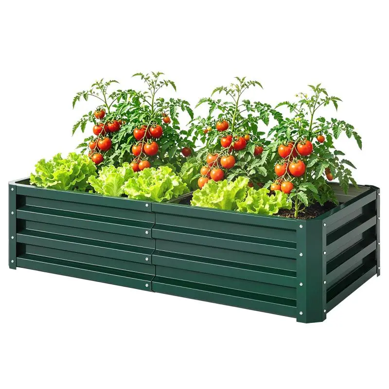 Open-Bottom Raised Garden Bed with Liner