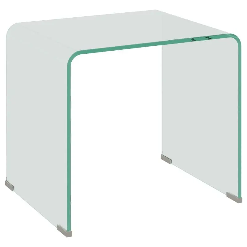 Tempered Glass Side Table, 50 x 40 x 45 cm