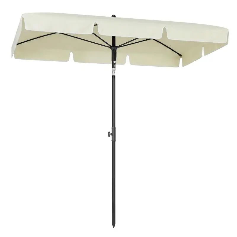 Rectangular Tiltable Garden Parasol, 198 x 130 cm