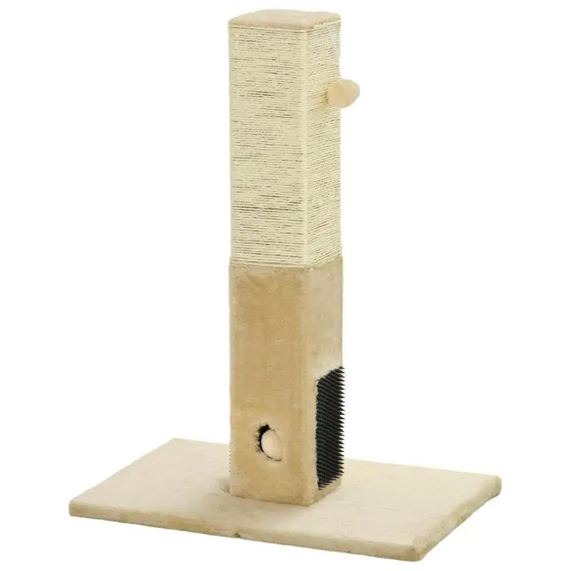 Cat Scratching Post with Ball and Grooming Brushes