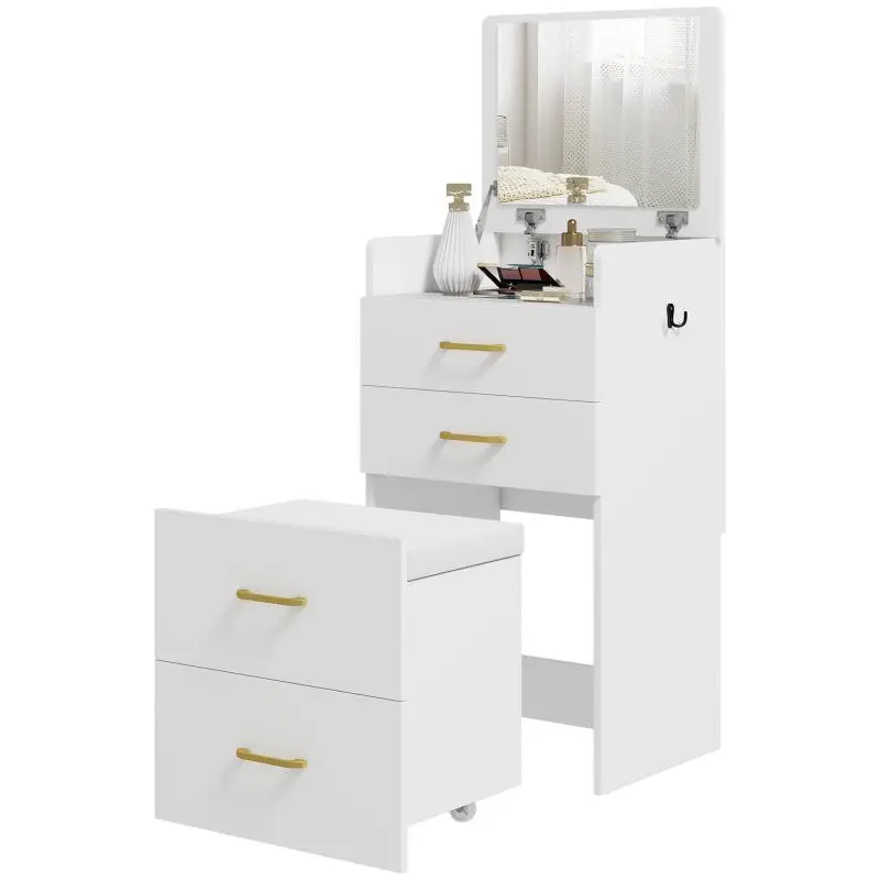 Dressing Table with Mirror and Stool