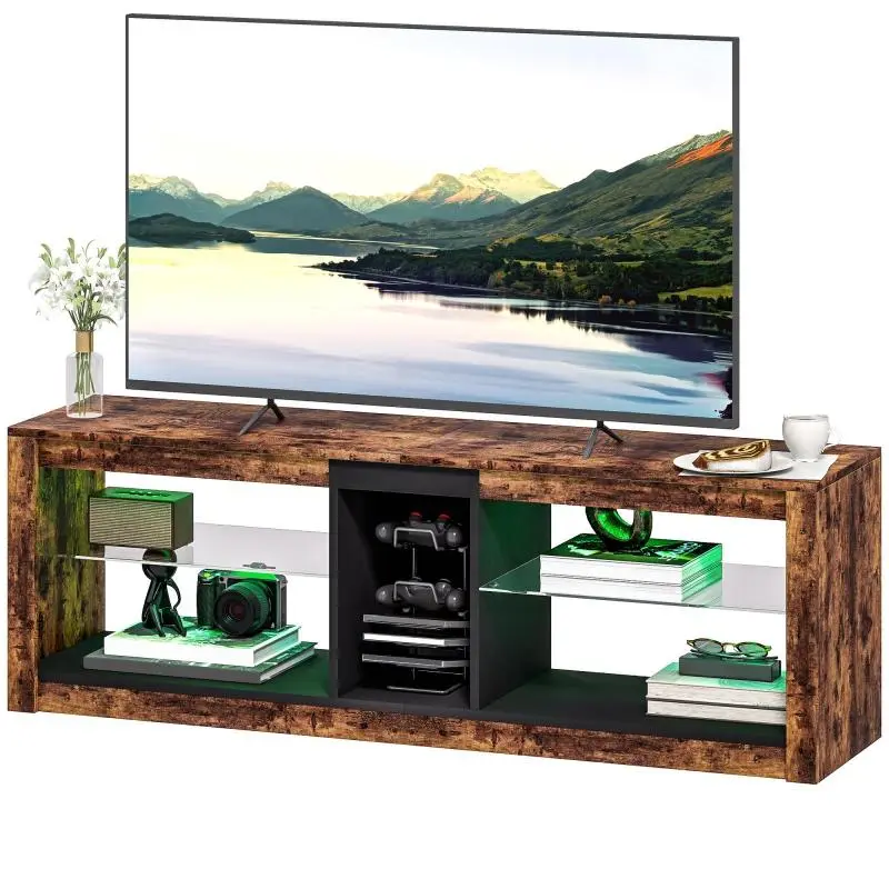 TV Stand with LED Lights, 140 cm