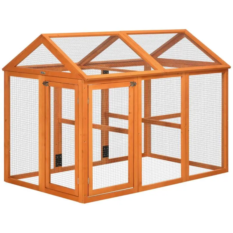Wooden Chicken Coop and Run, 140 cm