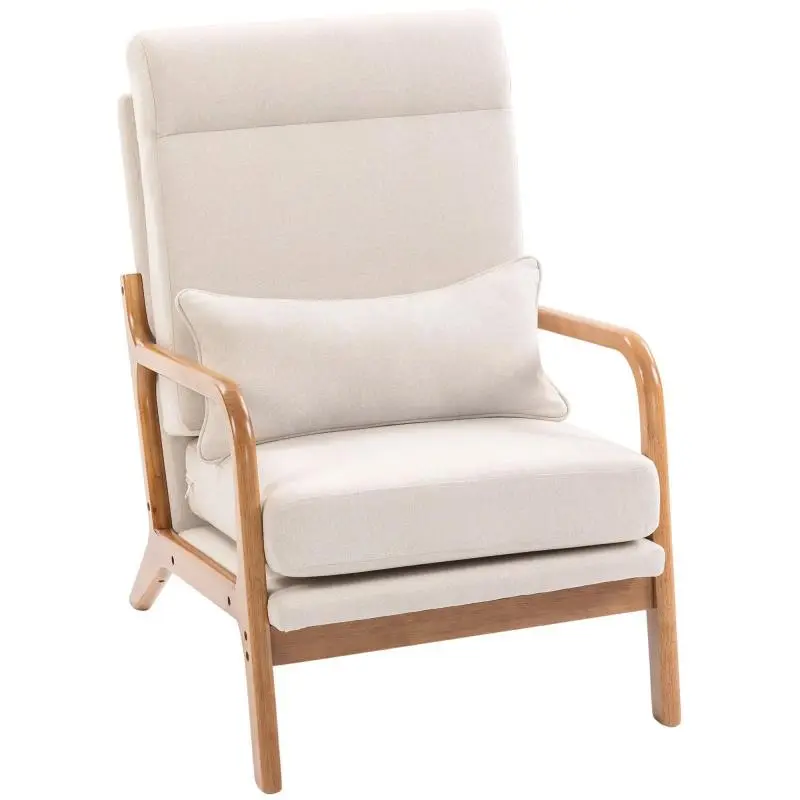 Lounge Chair with Lumbar Support, Cream
