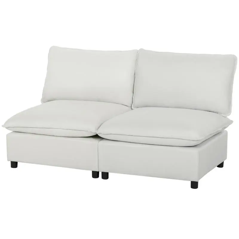 2-Seater Modular Sofa, 146 cm, Grey