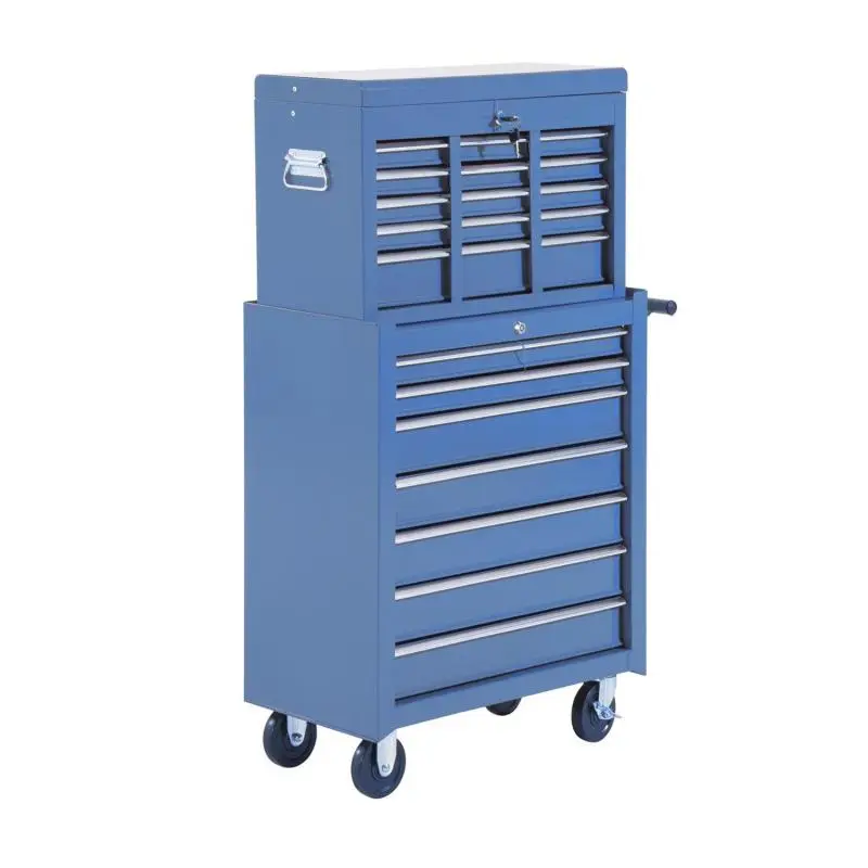 Workshop Trolley with 16 Drawers, Blue