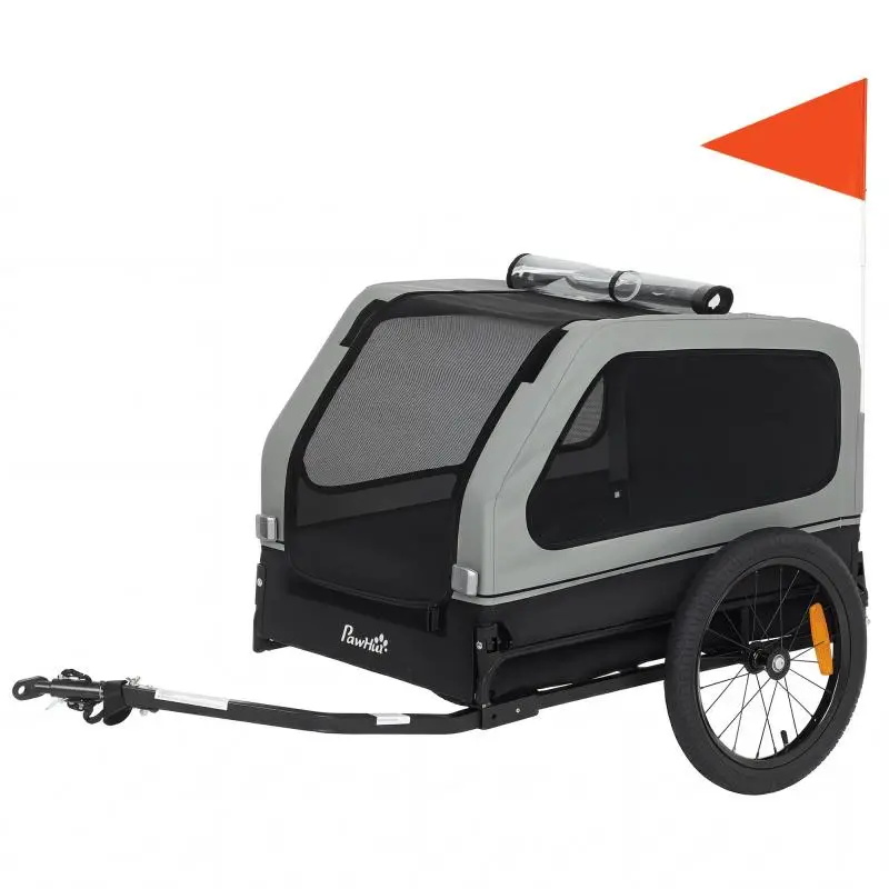 Foldable Bicycle Trailer for Dogs, Grey