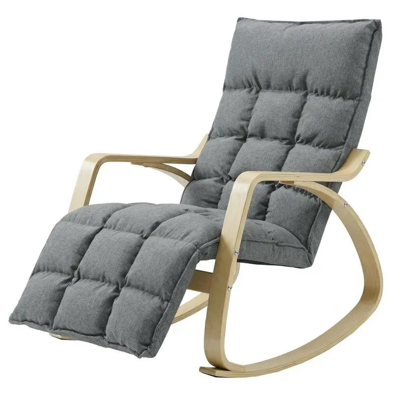 Rocking Chair with Adjustable Footrest