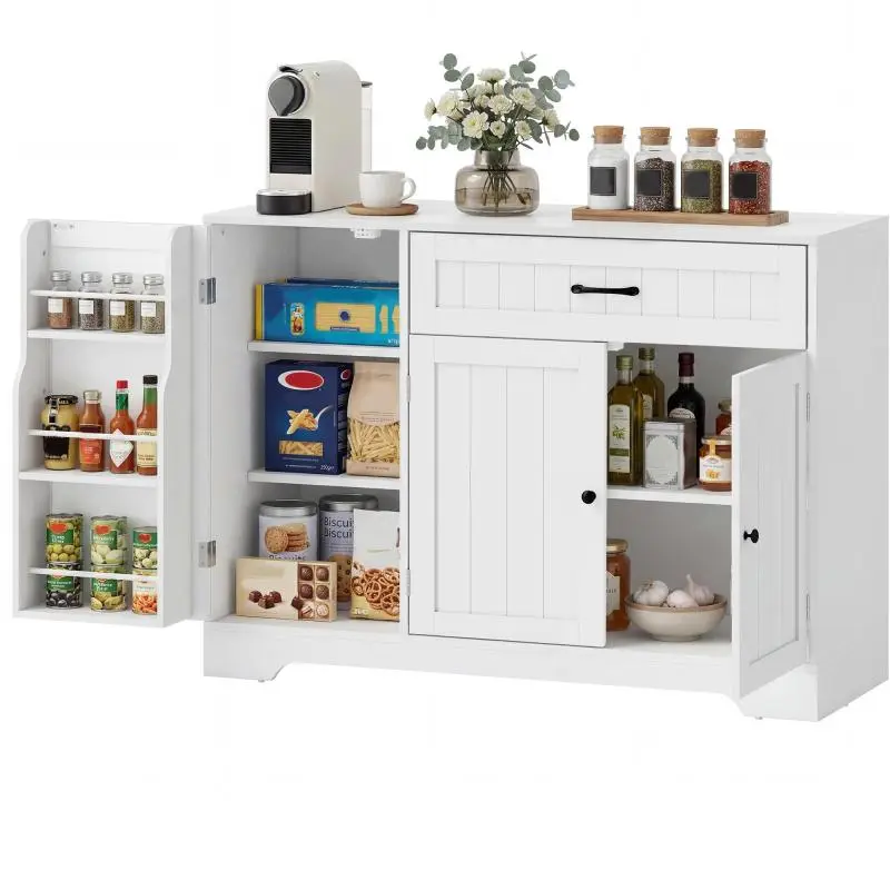 Kitchen Storage Cabinet with Drawer and Adjustable Shelves