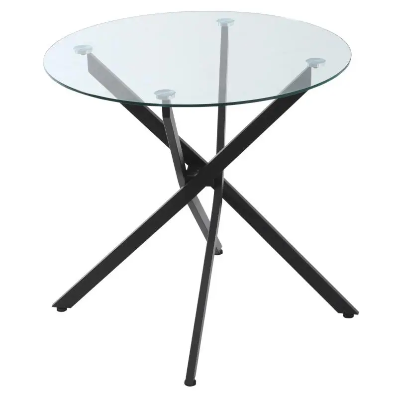 Round Glass Dining Table, 80 cm