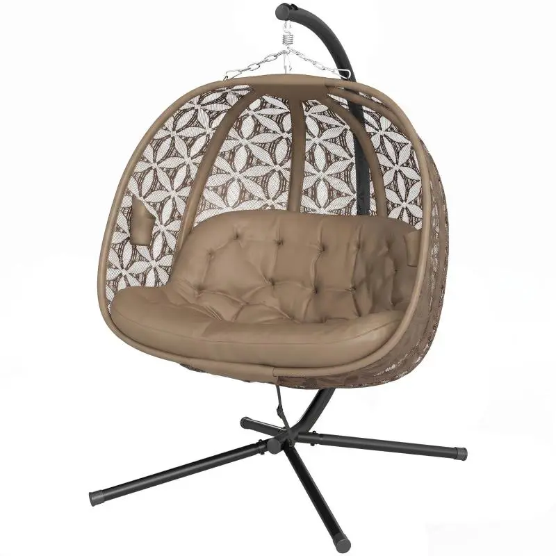 Foldable 2-Person Hanging Chair with Stand