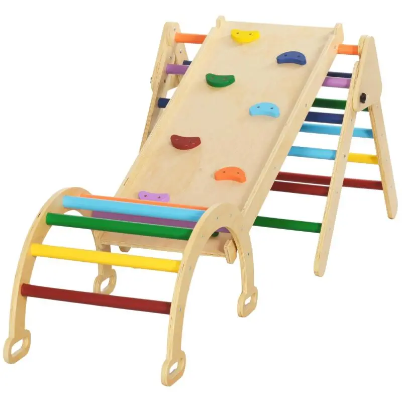 5-in-1 children climbing frame with ramp, bridge, triangular ladder, 18-48 months, colorful