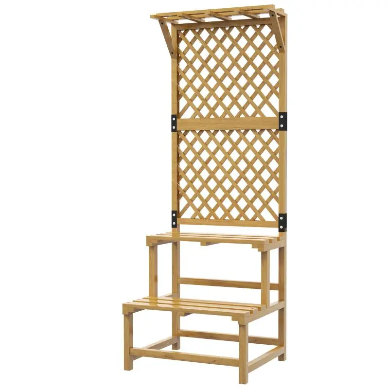 Two-Tier Plant Stand with Trellis and Roof, 166 cm