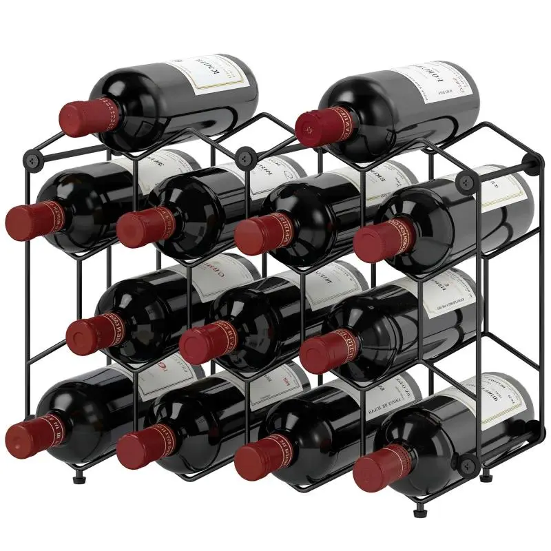 Wine Rack for 13 Bottles, Black