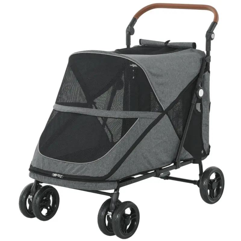 Foldable Dog Stroller for Large Dogs, Grey