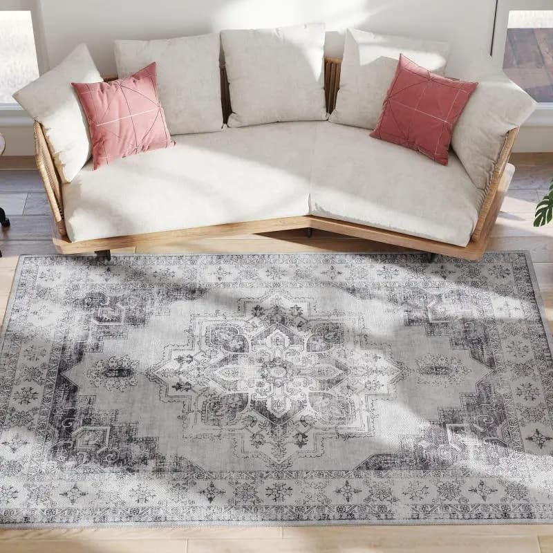 Machine-Washable Non-Slip Rug, 230 x 160 cm, Grey