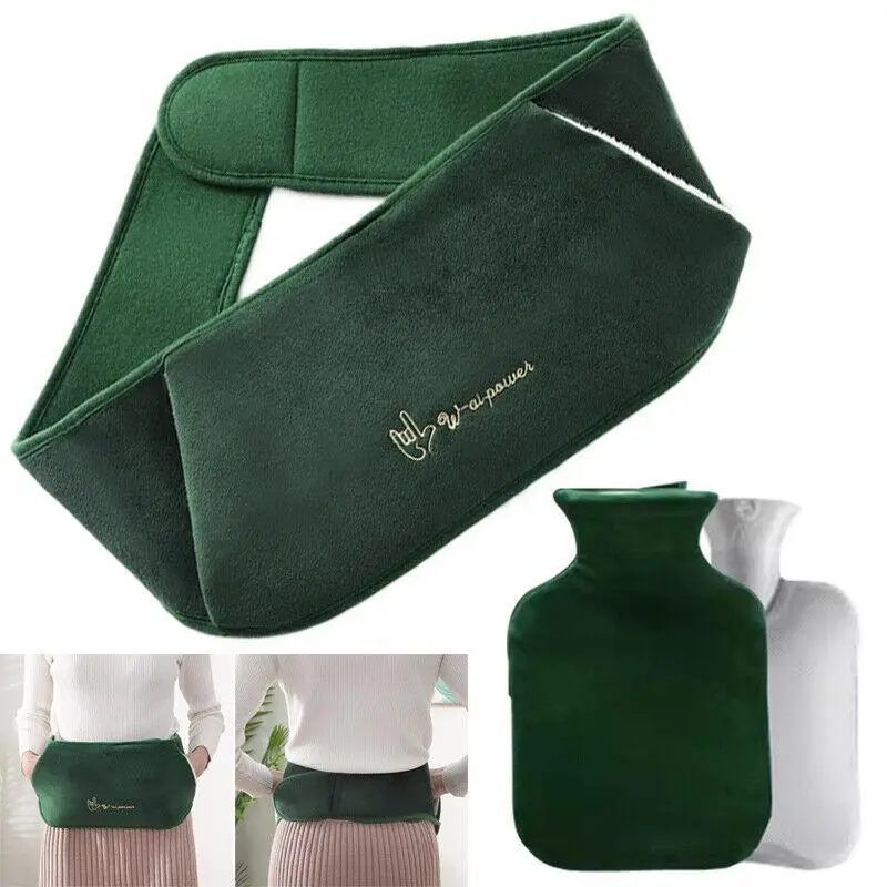 Hot Water Bottle with Plush Waist Belt, 1000 ml