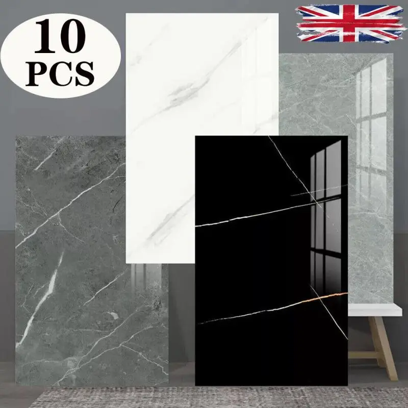 10 Self-Adhesive Marble-Effect Tile Stickers
