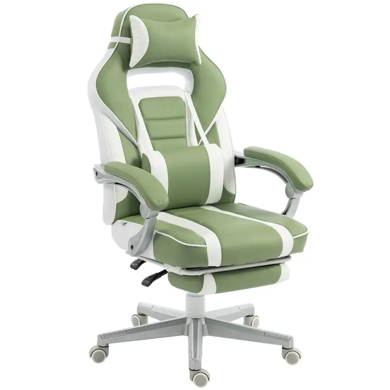 Reclining Gaming Chair with Footrest, Black